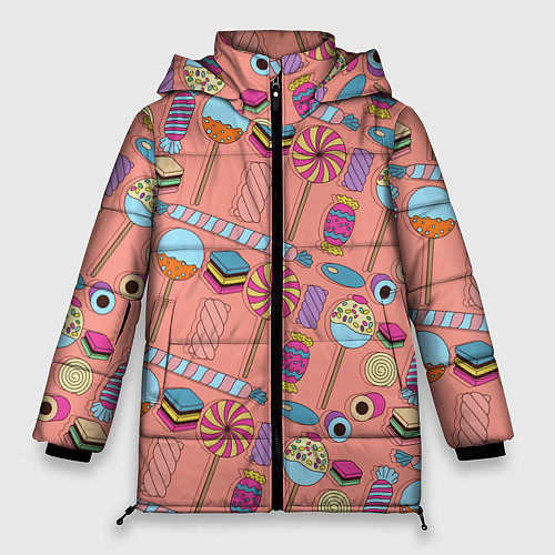 Женская зимняя куртка Сладкие конфетки / 3D-Черный – фото 1