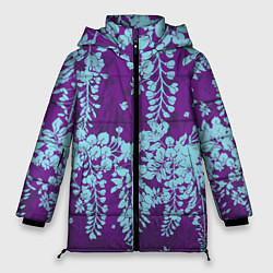Куртка зимняя женская Blue flowers, цвет: 3D-красный