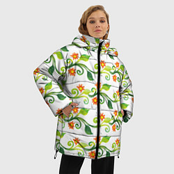 Куртка зимняя женская Весенний узор, цвет: 3D-светло-серый — фото 2