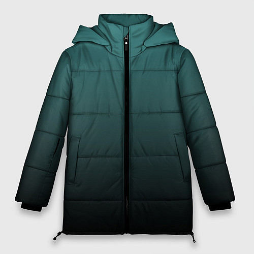 Женская зимняя куртка Градиент зелено-черный / 3D-Черный – фото 1