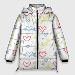 Куртка зимняя женская Color hearts, цвет: 3D-красный