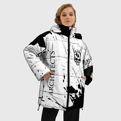 Куртка зимняя женская Architects и рок символ на светлом фоне, цвет: 3D-черный — фото 2