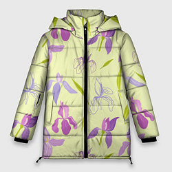 Женская зимняя куртка Фиолетовые лилии