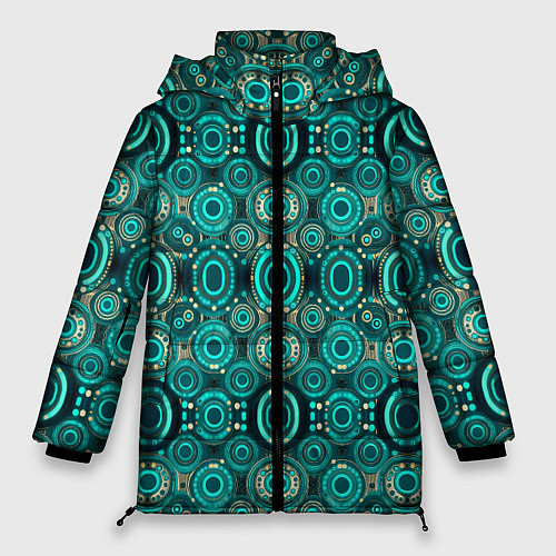 Женская зимняя куртка Светящиеся летающие тарелки / 3D-Черный – фото 1