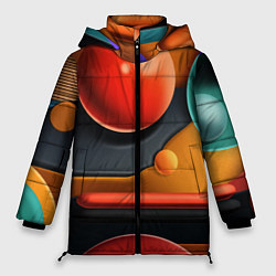 Куртка зимняя женская Геометрия фигур, цвет: 3D-черный