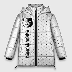 Куртка зимняя женская Danganronpa glitch на светлом фоне: по-вертикали, цвет: 3D-черный