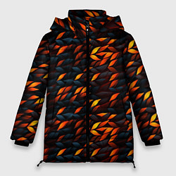 Женская зимняя куртка Black orange texture