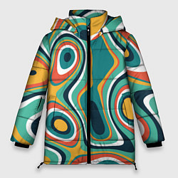 Куртка зимняя женская Разлитая краска разводами, цвет: 3D-черный