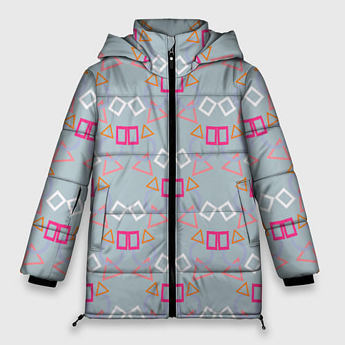 Женская зимняя куртка Калейдоскоп фигур / 3D-Светло-серый – фото 1