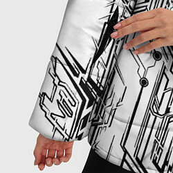 Куртка зимняя женская ЧБ Киберпанк-Модерн, цвет: 3D-светло-серый — фото 2