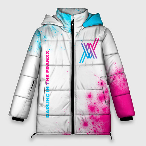 Женская зимняя куртка Darling in the FranXX neon gradient style: надпись / 3D-Черный – фото 1