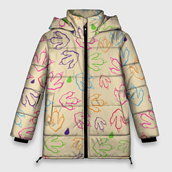 Куртка зимняя женская Птичьи лапки, цвет: 3D-светло-серый