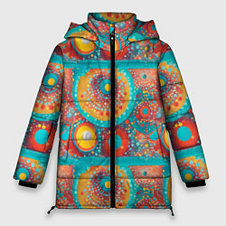 Женская зимняя куртка Круги полосы абстракция