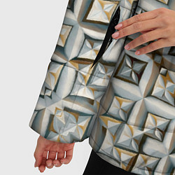 Куртка зимняя женская Квадраты и ромбы, цвет: 3D-светло-серый — фото 2