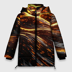 Куртка зимняя женская Золотые волны, цвет: 3D-черный