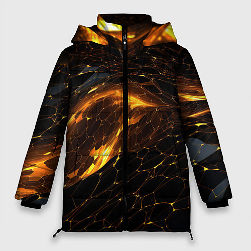Женская зимняя куртка Black gold texture / 3D-Светло-серый – фото 1