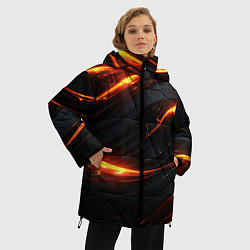 Куртка зимняя женская Золотые волны со свечением, цвет: 3D-черный — фото 2