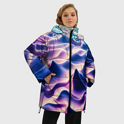 Куртка зимняя женская Морское дно абстракция, цвет: 3D-черный — фото 2