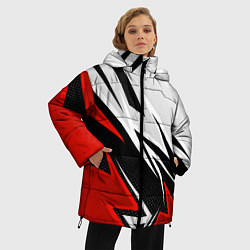 Куртка зимняя женская Бело-красная униформа для зала, цвет: 3D-красный — фото 2