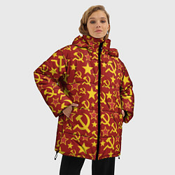 Куртка зимняя женская СССР Серп и Молот, цвет: 3D-черный — фото 2