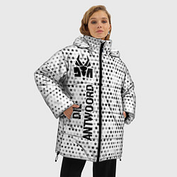 Куртка зимняя женская Die Antwoord glitch на светлом фоне: по-вертикали, цвет: 3D-черный — фото 2