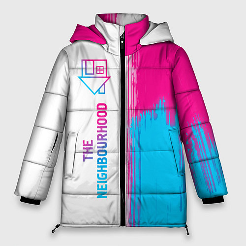 Женская зимняя куртка The Neighbourhood neon gradient style: по-вертикал / 3D-Черный – фото 1