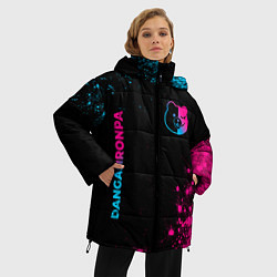 Куртка зимняя женская Danganronpa - neon gradient: надпись, символ, цвет: 3D-черный — фото 2