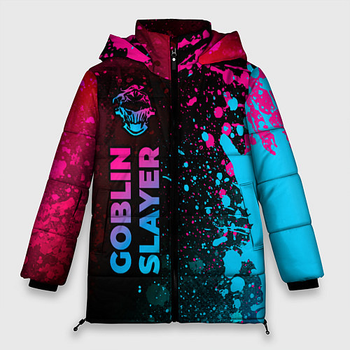 Женская зимняя куртка Goblin Slayer - neon gradient: по-вертикали / 3D-Черный – фото 1