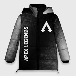 Куртка зимняя женская Apex Legends glitch на темном фоне: надпись, симво, цвет: 3D-черный