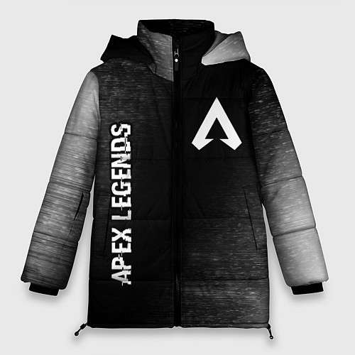 Женская зимняя куртка Apex Legends glitch на темном фоне: надпись, симво / 3D-Черный – фото 1
