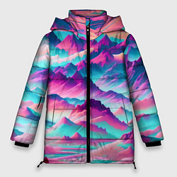 Куртка зимняя женская Горы яркие, цвет: 3D-черный