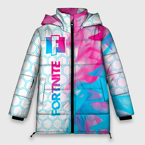 Женская зимняя куртка Fortnite neon gradient style: по-вертикали / 3D-Черный – фото 1