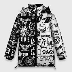 Женская зимняя куртка Логотипы лучших рок групп