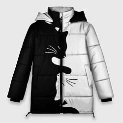 Куртка зимняя женская Котики Инь-Янь, цвет: 3D-черный