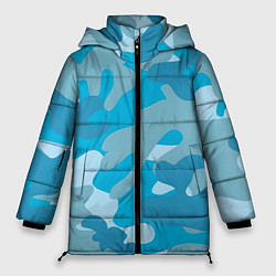 Куртка зимняя женская Камуфляж военный синий, цвет: 3D-черный
