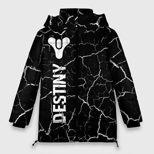 Женская зимняя куртка Destiny glitch на темном фоне: по-вертикали / 3D-Черный – фото 1