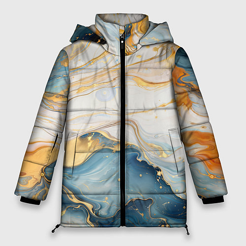 Женская зимняя куртка Мраморная абстракция / 3D-Черный – фото 1