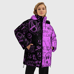 Куртка зимняя женская Dead inside purple black, цвет: 3D-черный — фото 2