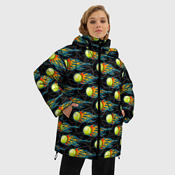 Куртка зимняя женская Мячики теннисные, цвет: 3D-черный — фото 2