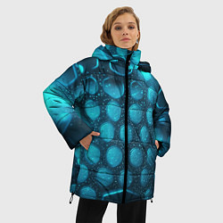 Куртка зимняя женская Неоновые светящиеся плитки, цвет: 3D-красный — фото 2