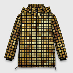 Куртка зимняя женская Золотая мозаика, поверхность диско шара, цвет: 3D-красный