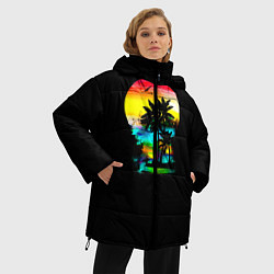 Куртка зимняя женская Луна SynthWave, цвет: 3D-черный — фото 2