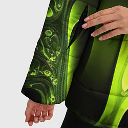 Куртка зимняя женская Зеленая кислотная абстракция, цвет: 3D-красный — фото 2