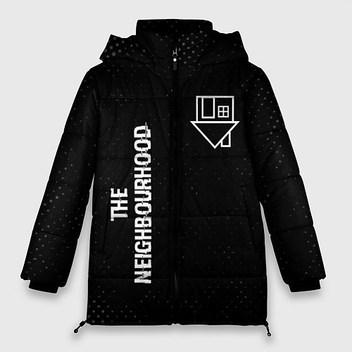 Женская зимняя куртка The Neighbourhood glitch на темном фоне: надпись, / 3D-Черный – фото 1
