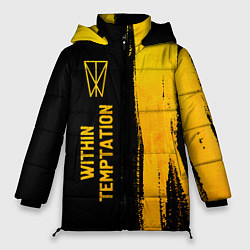 Куртка зимняя женская Within Temptation - gold gradient: по-вертикали, цвет: 3D-черный