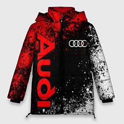 Куртка зимняя женская Ауди - красный и белый, цвет: 3D-черный