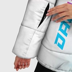 Куртка зимняя женская Daewoo neon gradient style: надпись, символ, цвет: 3D-черный — фото 2