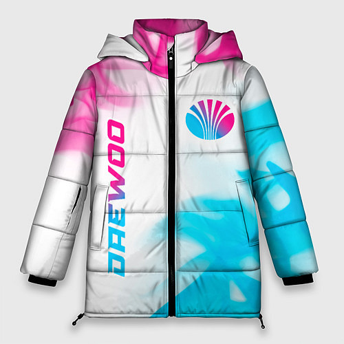 Женская зимняя куртка Daewoo neon gradient style: надпись, символ / 3D-Черный – фото 1