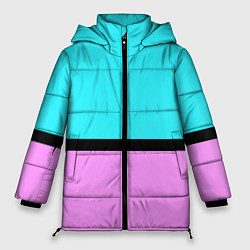 Женская зимняя куртка Двуцветный бирюзово-сиреневый