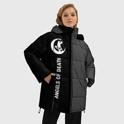 Куртка зимняя женская Angels of Death glitch на темном фоне: по-вертикал, цвет: 3D-черный — фото 2